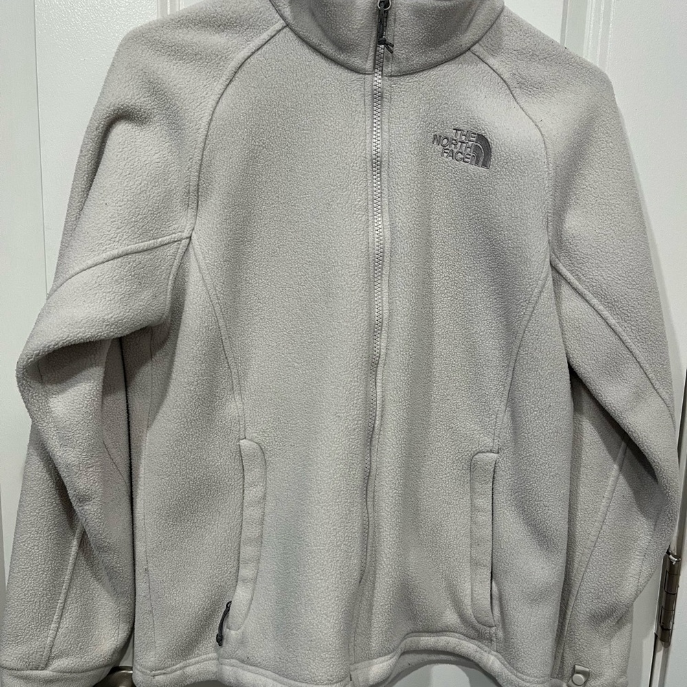 The North Face Womens White/Grey Fleece Jacket Medium